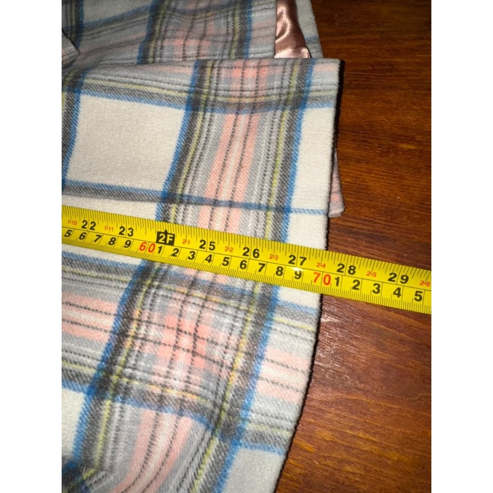 Lands' End Womens Sz L-XL Pastel Plaid Coat Winter Jacket Preppy Luxury Academia - Picture 12 of 13